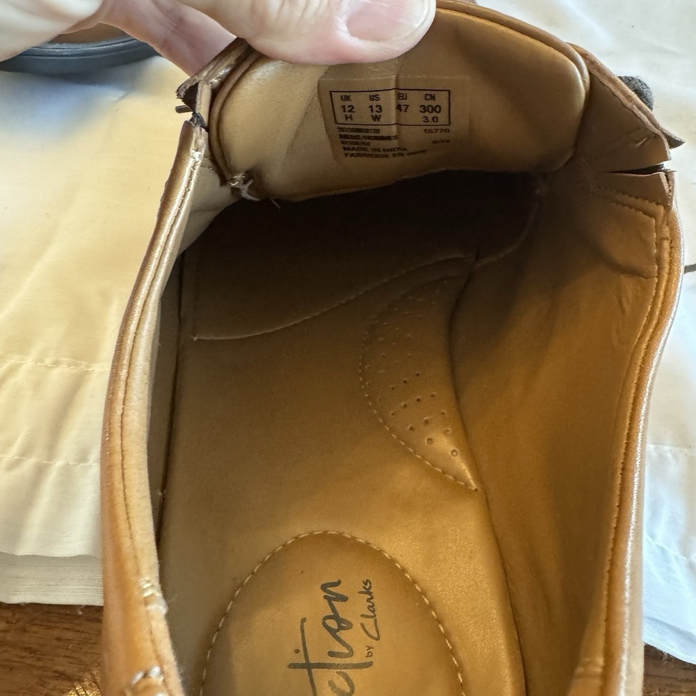 Clarks Collection Mens Tilden Walk Oxford Brown Tan Dress Shoes Casual SIZE 13 W - Picture 9 of 10